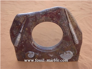 Fossil Brown Limestone Mirror Frame