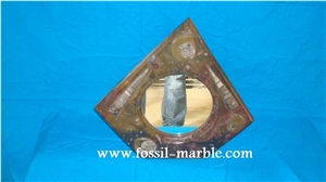 Fossil Brown Limestone Mirror Frame