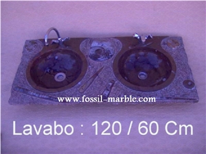 Fossil Brown Limestone Sink, Fossil Limestone Brown Marble