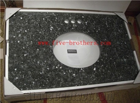 Blue Pearl with Polyfoam Vanity Top, Pearl Blue Granite Vanity Top