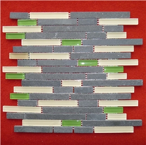 Grey Slate Mosaic with Glass Mosaic