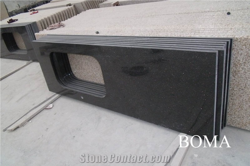 Black Galaxy Granite Vanity Top