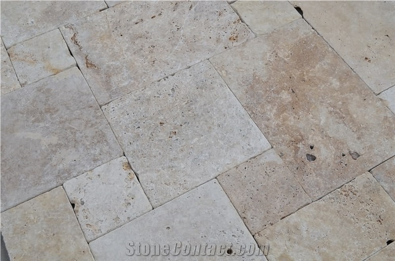 Rustic Choice Paver Set Versailles Pattern Tiles, Rustic Travertine Tiles