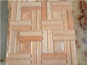 Quartz Mosaic, Natural Quartz Pink Quartzite Mosaic