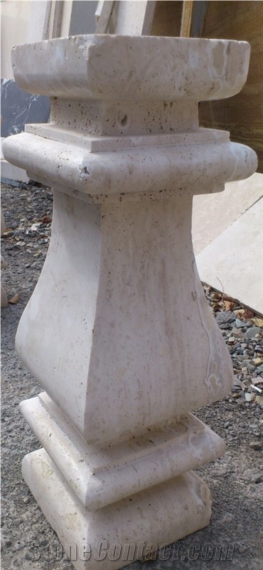 Travertine Balustrades, Beige Travertine