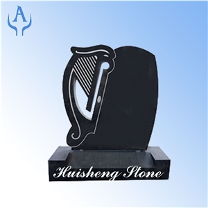 American Black Granite Headstone, Shanxi Black Granite