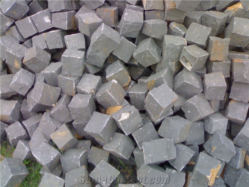China Granite Black Cobble Stone, China Black Granite