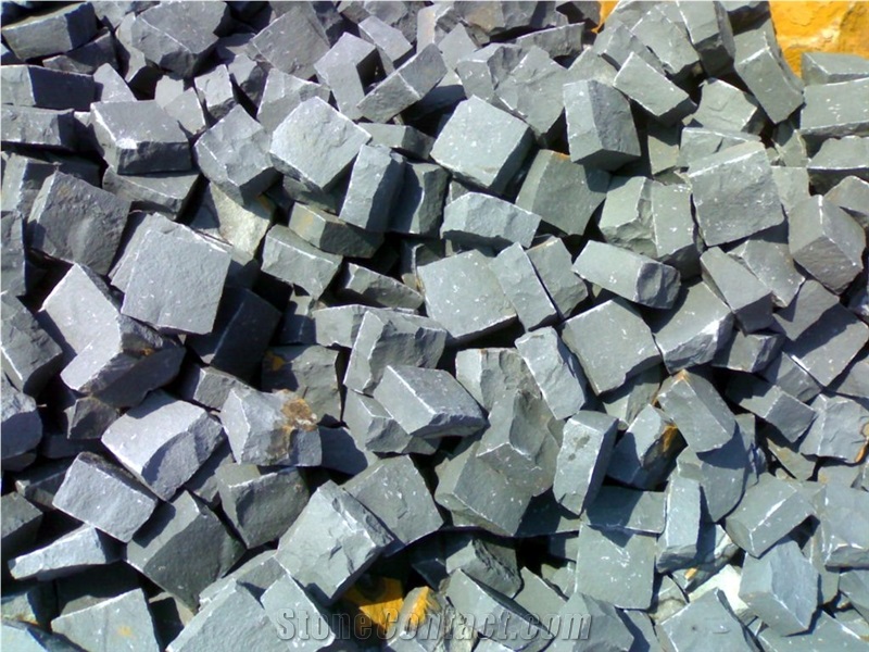 China Granite Black Cobble Stone, China Black Granite