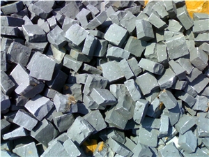 China Granite Black Cobble Stone, China Black Granite