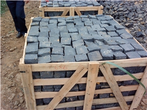 China Granite Black Cobble Stone, China Black Granite
