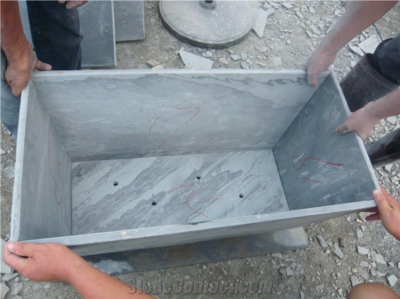 Grey Slate Planter Pot