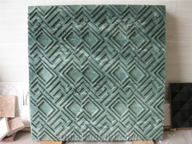 3D CNC Natural Beige Outdoor Feature Wall Panels, Beige Marble Wall Panels