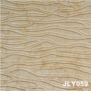 3D CNC Nature Beige Stone Relief Wall Panel, Beige Marble Wall Panel