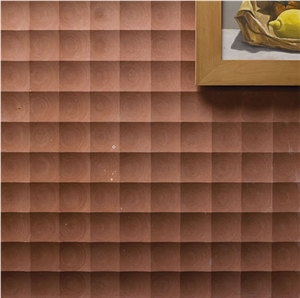 3D CNC Purple Sandstone Wall Carving Panel, Lilac Sandstone Wall