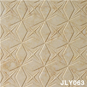 3D CNC Stone Panel Carving Feature Wall Panel, Beige Marble Wall Panel
