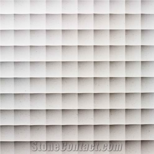 3D CNC White Limestone Panel Sculpture