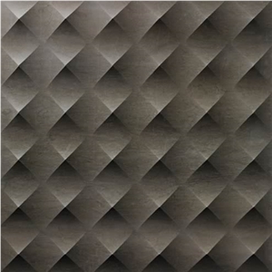 Beige Artificial Marble 3D CNC Stone Wall Panel