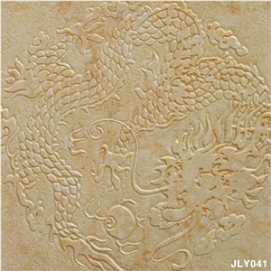 Cheap Egypt Yellow 3D Stone Wall Panel, Beige Marble Wall Panel