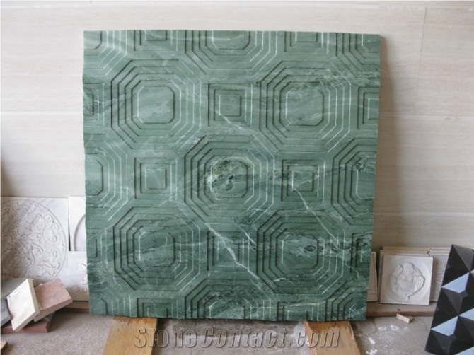 Natural Golden Beige 3D Stone Wall Panel, Beige Marble Wall Panel