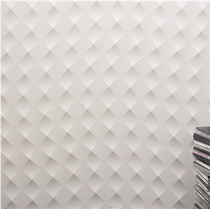 Nature Limestone 3D Wall Panel, White Marble 3d Wall Panel