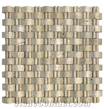Travertine Mosaic, Mosaic Grey Travertine