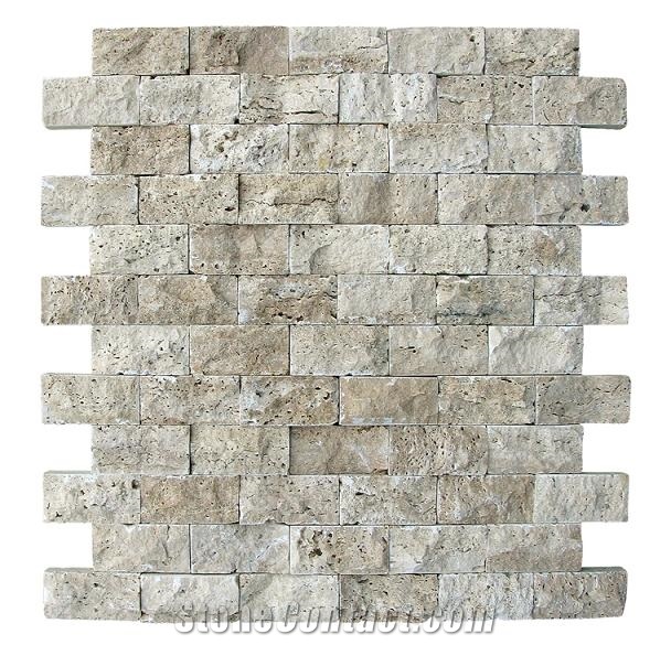 Travertine Mosaic, Mosaic Grey Travertine