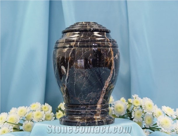 Urn-010, Brown Marble Urn