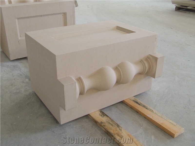 Balustres and Balustrade Detail, Moleanos Beige Limestone
