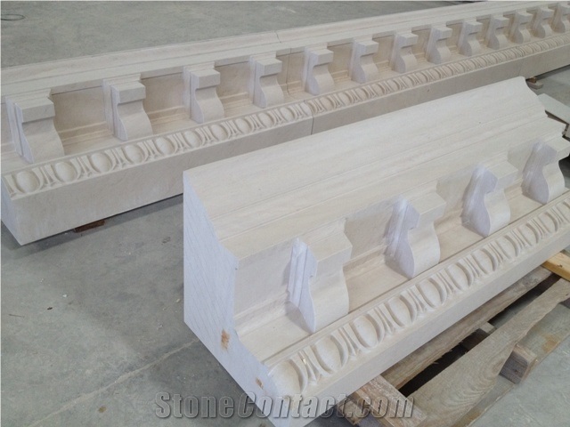 Cornices with Semi Rijo Do Codacal, Beige Limestone Molding, Border