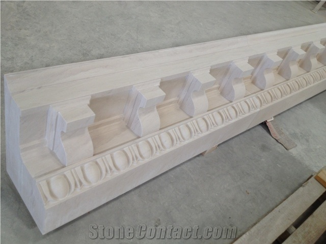 Cornices with Semi Rijo Do Codacal, Beige Limestone Molding, Border