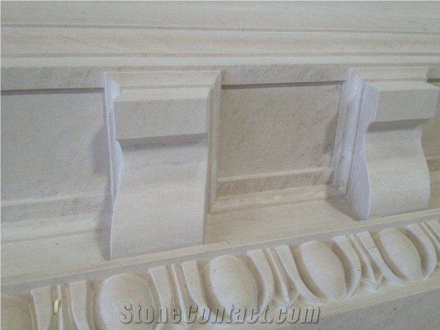 Cornices with Semi Rijo Do Codacal, Beige Limestone Molding, Border