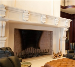 Moleanos Beige Fireplace, Vidraco De Molianos Creme Beige Limestone