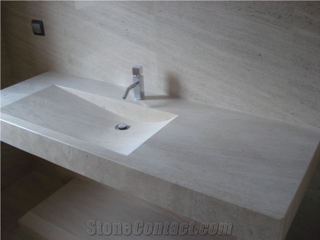 Vanity Top in Moca Cream, Moca Creme Grao Fino Sf Beige Limestone
