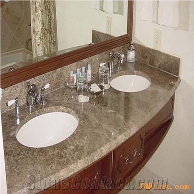Marble Hotel Vanity Tops, Emperador Dark Brown Marble Vanity Tops