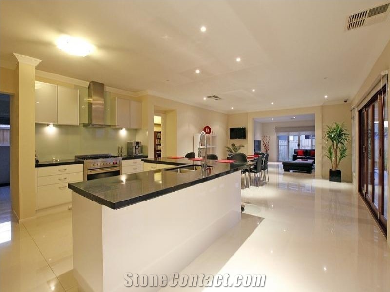 Black Quartz Stone Kitchen Countertop