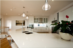 White Quartz Stone Kitchen Islands Countertop