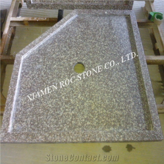 G664, Bain Brook Brown, Luna Pearl Granite Shower Tray,Black Spots Brown Granite Bathroom Trays,Copper Brown,Fu Rose,Loyuan Red Granite,Luo Yuan Violet,Luoyuan Violet Solid Surface Shower Bases