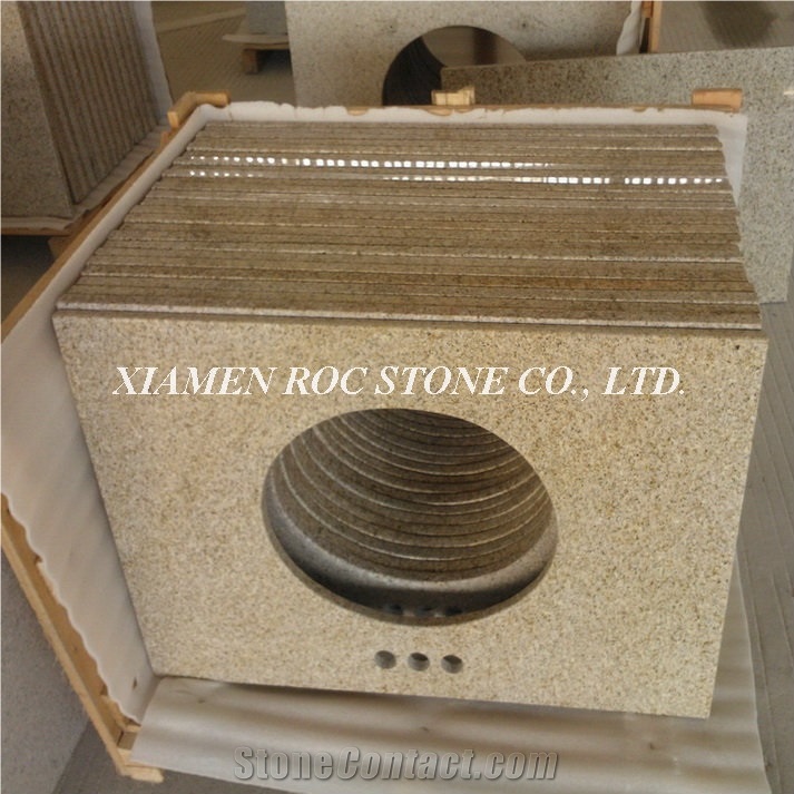 New G682 Vanity Top,Sunset Gold Yellow Granite Bath Top,Sandy Gold Bathroom Top,Rusty Yellow Bath Design,Ming Gold Bathroom Countertop,Golden Sand Bath Custom Vanity Tops,Bathroom Design