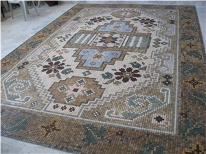 Waterjet Medallion, Mosaic Beige Marble