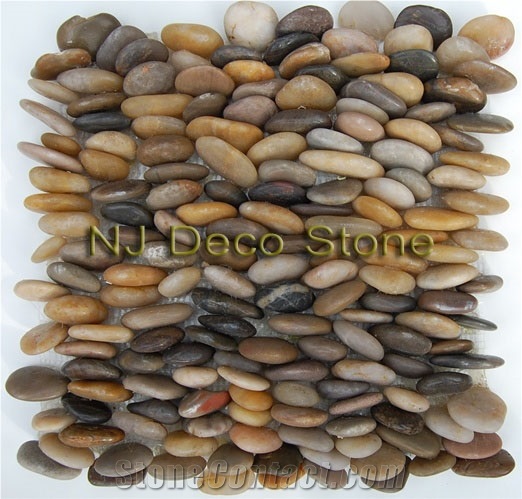 Mixed Pebble Mosaic Tile Stacked