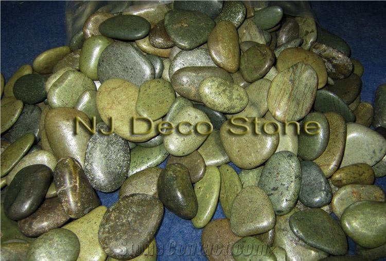 Polished Green River Pebbles, Green Sandstone Pebbles