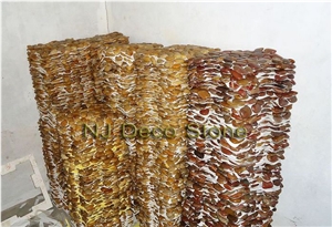 Yellow Pebble Tile, Yellow Onyx Mosaic