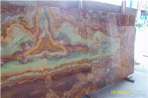Translucent Multicolor Onyx Glass Slabs