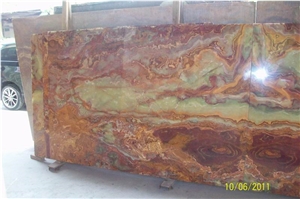 Translucent Multicolor Onyx Glass Slabs