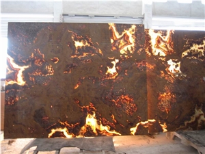 Translucent Tiger Vein Onyx Glass Panel