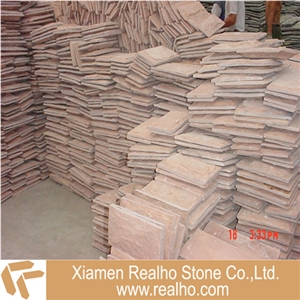 Chinese Natural Red Slate Wall Cladding Tile