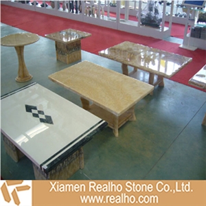 Decorative Marble Table Top, Crema Marfil Beige Marble Table Tops