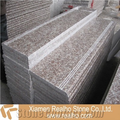 G687 Granite Steps,peach Red Granite Stairs