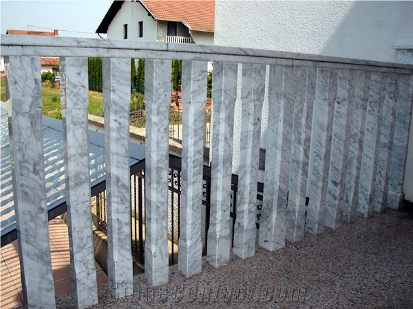 Bianco Carrara Marble Balustrade, White Marble