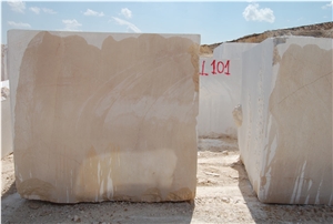 Kazan Light Beige Marble Block, Turkey Beige Marble